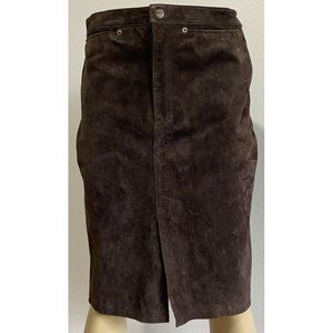Bagatelle Women's Brown Suede Leather Long Skirt Size 10 New Without Tags